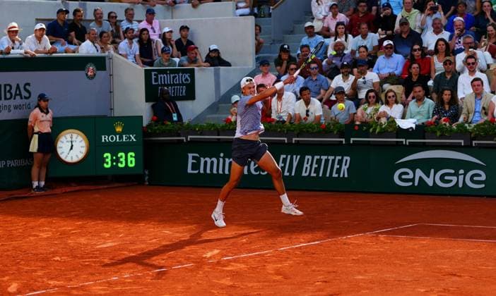 Mandatory Credit: Photo by Javier Garcia Shutterstock (13944044eo) Holger Rune French Open Tennis, Day 9, Roland Garros, Paris, France - 05 June 2023 French Open Tennis, Day 9, Roland Garros, Paris, France - 05 June 2023  Copyright: xJavierxGarcia Shutterstockx 13944044eo