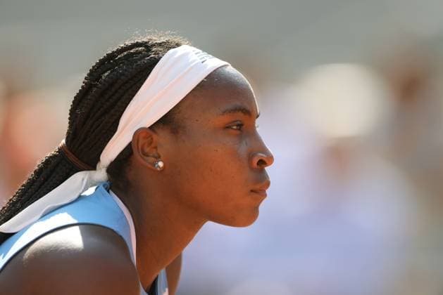Coco Gauff, USA, during fourth round of 2023 French Open at Roland Garros, Paris, 05 06 2023