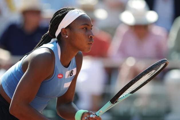 Coco Gauff, USA, during fourth round of 2023 French Open at Roland Garros, Paris, 05 06 2023