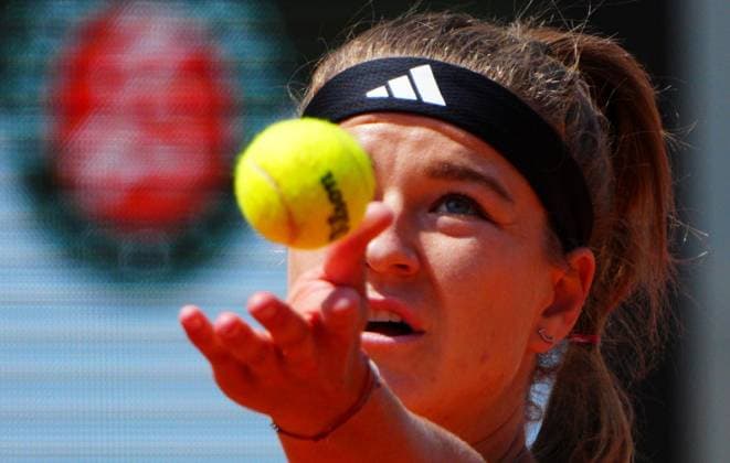Mandatory Credit: Photo by Javier Garcia Shutterstock (13949267c) Karolina Muchova in quarter final action French Open Tennis, Day 10, Roland Garros, Paris, France - 06 June 2023 French Open Tennis, Day 10, Roland Garros, Paris, France - 06 June 2023  Copyright: xJavierxGarcia Shutterstockx 13949267c