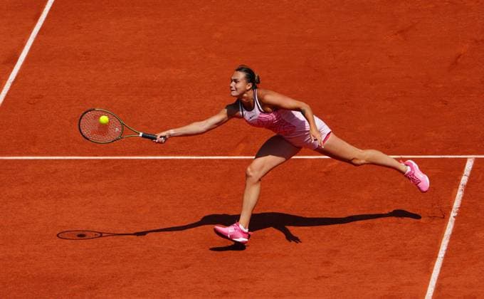 Mandatory Credit: Photo by Javier Garcia Shutterstock (13949267o) Aryna Sabalenka in quarter final action French Open Tennis, Day 10, Roland Garros, Paris, France - 06 June 2023 French Open Tennis, Day 10, Roland Garros, Paris, France - 06 June 2023  Copyright: xJavierxGarcia Shutterstockx 13949267o