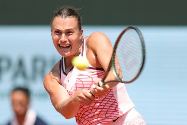 Aryna Sabalenka, BLR, during quarter finals of 2023 French Open at Roland Garros, Paris, 06 06 2023