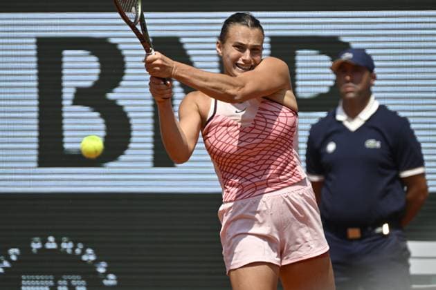Tennis : Roland Garros 2023 - France -Aryna Sabalenka - Bielarusse Tennis : Roland Garros 2023 - France - 06 06 23 ChrysleneCaillaud Panoramic 
