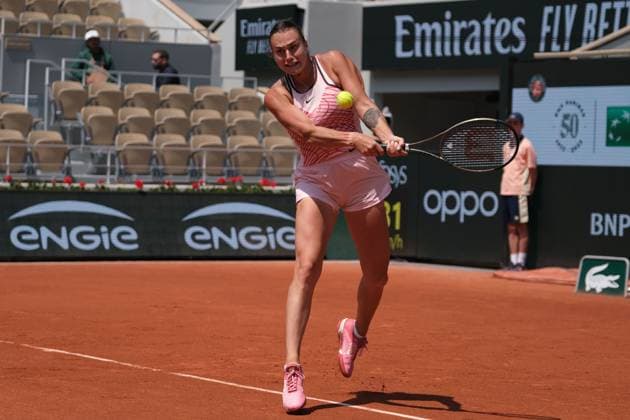 June 6, 2023, Paris, Paris, France: KAROLINA MUCHOVA of Czech Republic.Return the ball to ANASTASIA PAVLYUCHEKOVA of Russia during the eighth finals of the WomenÃ¢â‚¬â ¢s French Open 2023, Grand Slam tennis womens tournament at the Roland Garros Stadium - Paris France..Karolina Muchova won : 7-5 6-2 Paris France - ZUMAp119 20230606_zaf_p119_008 Copyright: xPierrexSteveninx