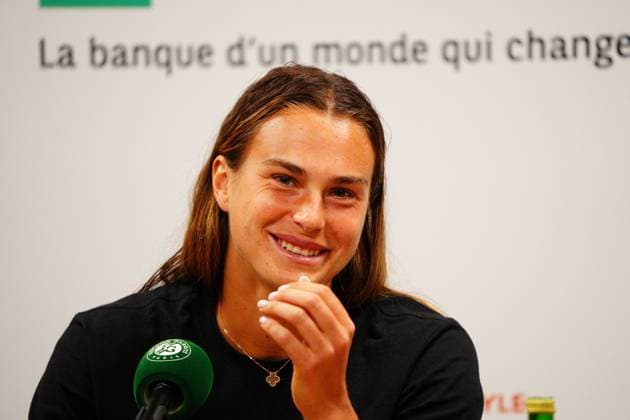 Mandatory Credit: Photo by Javier Garcia Shutterstock (13949267bi) Aryna Sabalenka in her post match press conference, PK, Pressekonferenz French Open Tennis, Day 10, Roland Garros, Paris, France - 06 June 2023 French Open Tennis, Day 10, Roland Garros, Paris, France - 06 June 2023 Copyright: xJavierxGarcia Shutterstockx 13949267bi