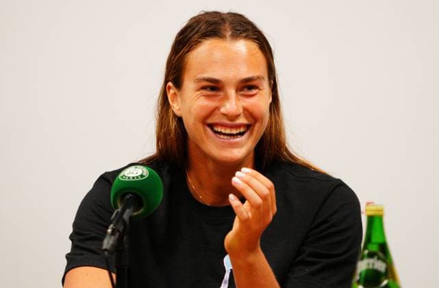 Mandatory Credit: Photo by Javier Garcia Shutterstock (13949267bb) Aryna Sabalenka in her post match press conference, PK, Pressekonferenz French Open Tennis, Day 10, Roland Garros, Paris, France - 06 June 2023 French Open Tennis, Day 10, Roland Garros, Paris, France - 06 June 2023 Copyright: xJavierxGarcia Shutterstockx 13949267bb