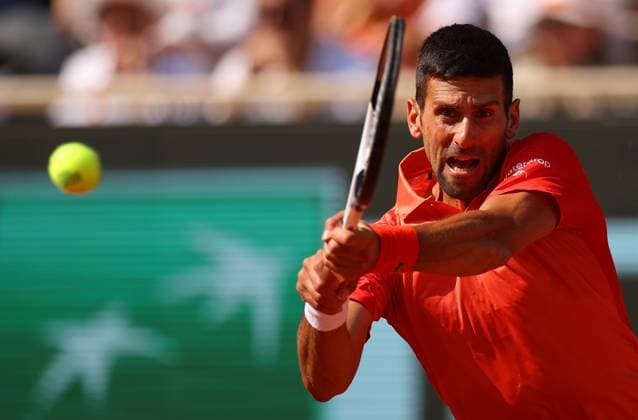 Mandatory Credit: Photo by Ella Ling Shutterstock (13949269bt) Novak Djokovic of Serbia in action French Open Tennis, Day 10, Roland Garros, Paris, France - 06 June 2023 French Open Tennis, Day 10, Roland Garros, Paris, France - 06 June 2023  Copyright: xEllaxLing Shutterstockx 13949269bt