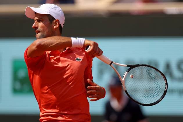 Mandatory Credit: Photo by Ella Ling Shutterstock (13949269cm) Novak Djokovic of Serbia in action French Open Tennis, Day 10, Roland Garros, Paris, France - 06 June 2023 French Open Tennis, Day 10, Roland Garros, Paris, France - 06 June 2023  Copyright: xEllaxLing Shutterstockx 13949269cm