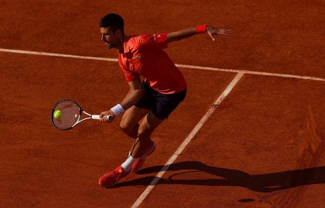 Mandatory Credit: Photo by Ella Ling Shutterstock (13949269fh) Novak Djokovic of Serbia in action French Open Tennis, Day 10, Roland Garros, Paris, France - 06 June 2023 French Open Tennis, Day 10, Roland Garros, Paris, France - 06 June 2023  Copyright: xEllaxLing Shutterstockx 13949269fh