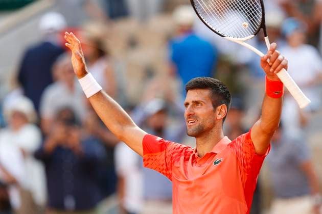 Novak Djokovic SRB cheers after victory, jubilation, joy, emotion Copyright: xJuergenxHasenkopfx
