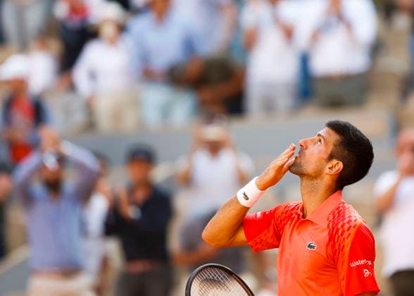 Novak Djokovic SRB cheers after victory, jubilation, joy, emotion Copyright: xJuergenxHasenkopfx