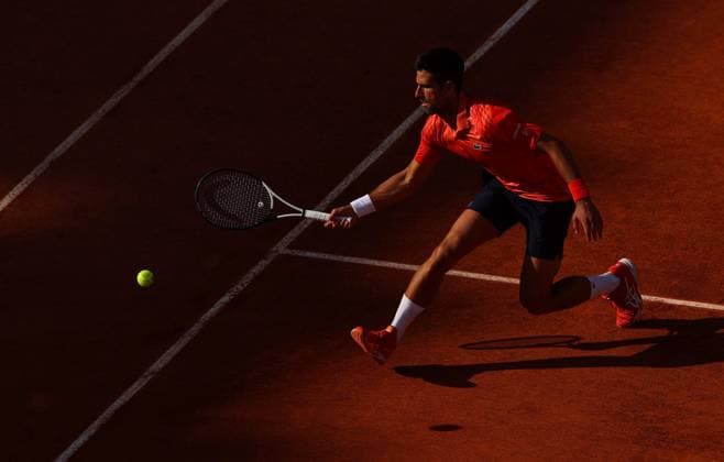 Mandatory Credit: Photo by Ella Ling Shutterstock (13949269fb) Novak Djokovic of Serbia in action French Open Tennis, Day 10, Roland Garros, Paris, France - 06 June 2023 French Open Tennis, Day 10, Roland Garros, Paris, France - 06 June 2023  Copyright: xEllaxLing Shutterstockx 13949269fb