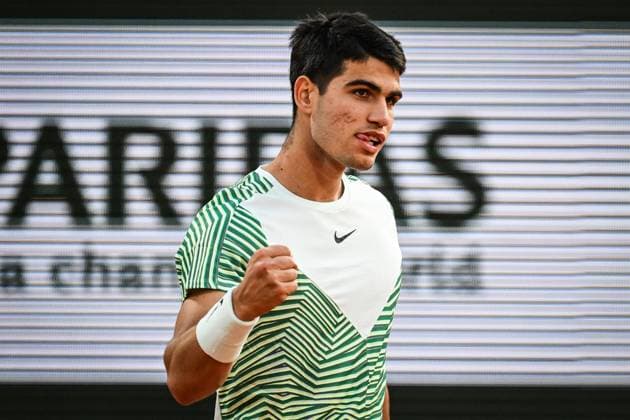 Sport Bilder des Tages June 6, 2023, Paris, France, France: Carlos ALCARAZ of Spain celebrates his point during the tenth day of Roland-Garros 2023, French Open 2023, Grand Slam tennis tournament at the Roland-Garros Stadium on June 06, 2023 in Paris, France. Paris France - ZUMAm308 20230606_zsp_m308_014 Copyright: xMatthieuxMirvillex