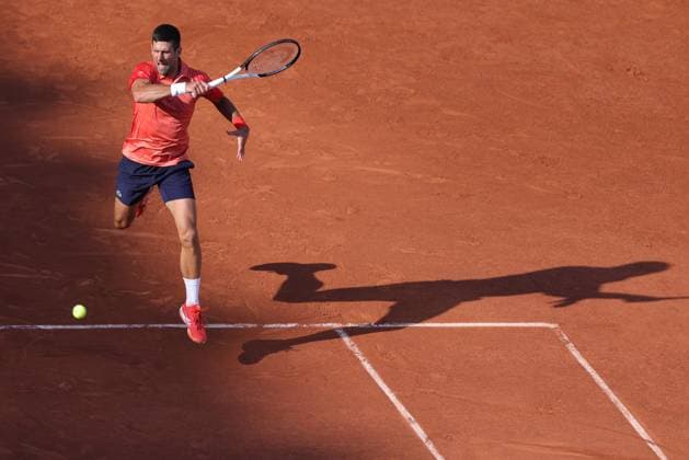 Novak Djokovic, SRB, during quarter finals of 2023 French Open at Roland Garros, Paris, 06 06 2023
