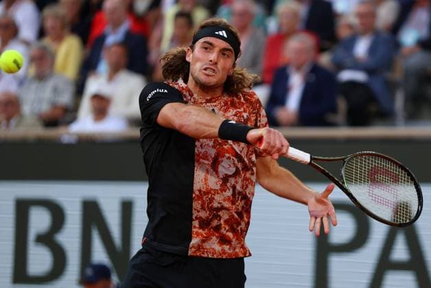 Mandatory Credit: Photo by Ella Ling Shutterstock (13949269ha) Stefanos Tsitsipas of Greece in action French Open Tennis, Day 10, Roland Garros, Paris, France - 06 June 2023 French Open Tennis, Day 10, Roland Garros, Paris, France - 06 June 2023  Copyright: xEllaxLing Shutterstockx 13949269ha
