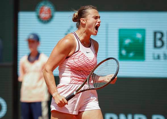Aryna Sabalenka makes fist and cheers,jubilation,joy,emotion Copyright: xJuergenxHasenkopfx