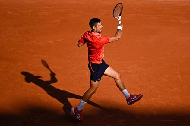 French Open Day 10 Novak Djokovic hits a forehand during the French Open, Grand Slam tennis tournament on June 6, 2023 at Roland Garros stadium in Paris, France. Photo by Victor Joly ABACAPRESS.COM Paris France  Copyright: xJolyxVictor ABACAx 856029_041 JolyxVictor ABACAx 856029_041