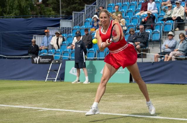 Magali KEMPEN (BEL) playing her match against Harriet Dart (GBR) during the first round of the W100 Surbiton Trophy 2023 during the 3rd day of the 2023 at Surbiton Lawn Tennis Club, Surbiton, England on the 7th June 2023. Copyright: xAlanxStanfordx PMI-5582-0010