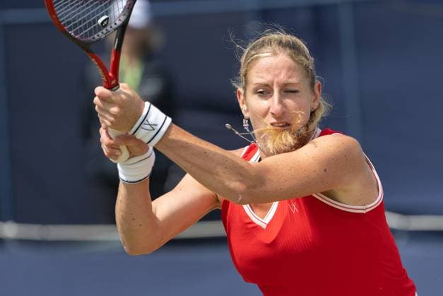 Magali KEMPEN (BEL) playing her match against Harriet Dart (GBR) during the first round of the W100 Surbiton Trophy 2023 during the 3rd day of the 2023 at Surbiton Lawn Tennis Club, Surbiton, England on the 7th June 2023. Copyright: xAlanxStanfordx PMI-5582-0044