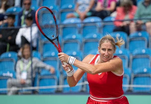 Magali KEMPEN (BEL) playing her match against Harriet Dart (GBR) during the first round of the W100 Surbiton Trophy 2023 during the 3rd day of the 2023 at Surbiton Lawn Tennis Club, Surbiton, England on the 7th June 2023. Copyright: xAlanxStanfordx PMI-5582-0061
