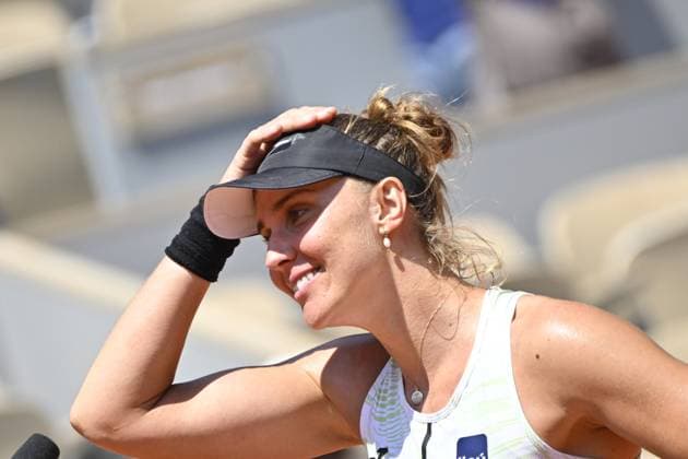 Tennis : Roland Garros 2023 - France - Beatriz Haddad Maia - Bresil Tennis : Roland Garros 2023 - France - 07 06 23 ChrysleneCaillaud Panoramic 