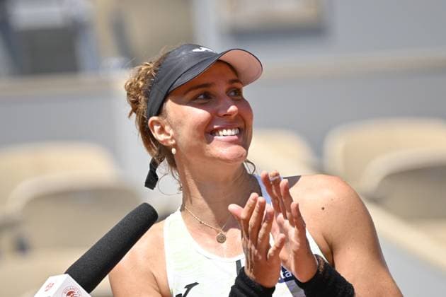Tennis : Roland Garros 2023 - France - Beatriz Haddad Maia - Bresil Tennis : Roland Garros 2023 - France - 07 06 23 ChrysleneCaillaud Panoramic 