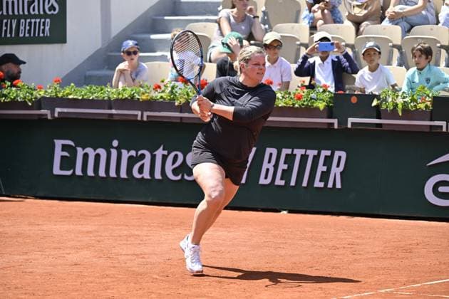 Tennis : Roland Garros 2023 - France - Trophee des legendes - Kim Clijsters - Belge Tennis : Roland Garros 2023 - France - 07 06 23 ChrysleneCaillaud Panoramic 