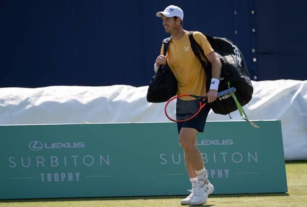 Andy Murray (GBR) comes on court for his match against Bu Yunchaokete (CHN) during the round of 16 of the 2023 Lexus Surbiton Trophy on the 3rd day of the 2023 at Surbiton Lawn Tennis Club, Surbiton, England on the 7th June 2023. Copyright: xAlanxStanfordx PMI-5582-0137