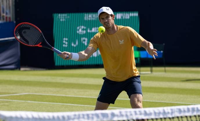 Andy Murray (GBR) during his match against Bu Yunchaokete (CHN) in the round of 16 of the 2023 Lexus Surbiton Trophy on the 3rd day of the 2023 at Surbiton Lawn Tennis Club, Surbiton, England on the 7th June 2023. Copyright: xAlanxStanfordx PMI-5582-0144