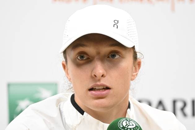 Tennis : Roland Garros 2023 - France - Iga Swiatek - press conference, PK, Pressekonferenz - Pologne Tennis : Roland Garros 2023 - France - 07 06 23 ChrysleneCaillaud Panoramic 