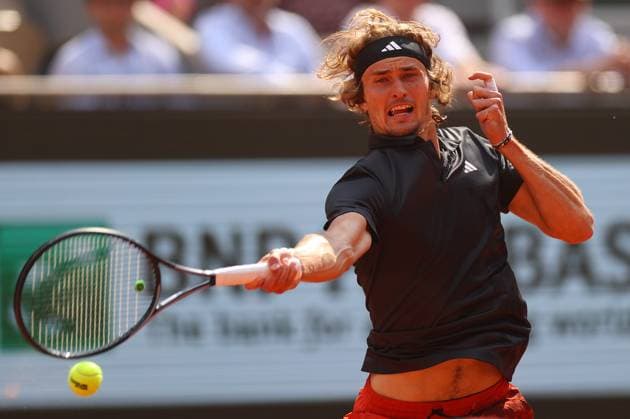 Mandatory Credit: Photo by Ella Ling Shutterstock (13949270by) Alexander Zverev of Germany in action French Open Tennis, Day 11, Roland Garros, Paris, France - 07 June 2023 French Open Tennis, Day 11, Roland Garros, Paris, France - 07 June 2023  Copyright: xEllaxLing Shutterstockx 13949270by