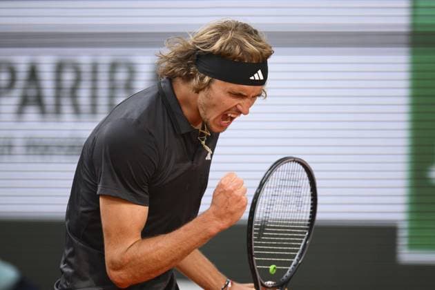 Joie d Alexander Zverev (Ger) TENNIS : Roland Garros 2023 - Paris - 07 06 2023 JBAutissier Panoramic 