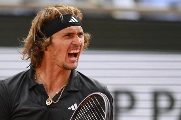 Joie d Alexander Zverev (Ger) TENNIS : Roland Garros 2023 - Paris - 07 06 2023 JBAutissier Panoramic 