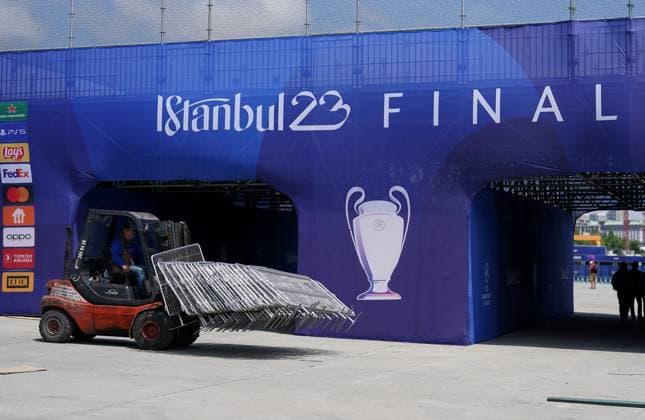 Football, CL, Final in Istanbul, Manchester City - Inter Milan, Preparations at the stadium
