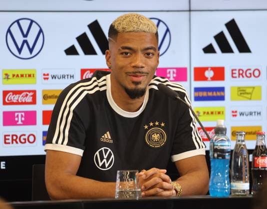 Sport Themen der Woche KW23 Sport Bilder des Tages Benjamin Henrichs, RB Leipzig, Pressekonferenz DFB Nationalmannschaft, 8.6.2023, Frankfurt, DFB-Campus, Pressekonferenz DFB Nationalmannschaft, 8.6.2023, Frankfurt, DFB-Campus, Frankfurt *** Benjamin Henrichs, RB Leipzig, press conference DFB national team, 8 6 2023, Frankfurt, DFB Campus, press conference DFB national team, 8 6 2023, Frankfurt, DFB Campus, Frankfurt Copyright: xEibner-Pressefoto JoergxNiebergax EP_EER