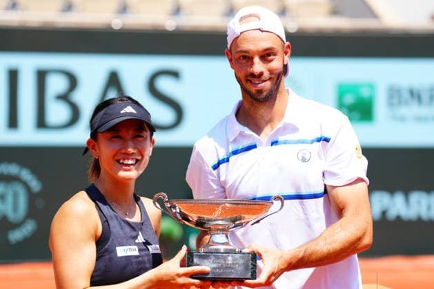 Mandatory Credit: Photo by Javier Garcia Shutterstock (13949272f) Miyu Kato and Tim Puetz win the Mixed Doubles Final French Open Tennis, Day 12, Roland Garros, Paris, France - 08 June 2023 French Open Tennis, Day 12, Roland Garros, Paris, France - 08 June 2023  Copyright: xJavierxGarcia Shutterstockx 13949272f