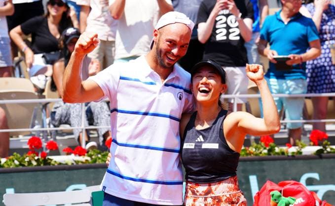Mandatory Credit: Photo by Javier Garcia Shutterstock (13949272j) Miyu Kato and Tim Puetz win the Mixed Doubles Final French Open Tennis, Day 12, Roland Garros, Paris, France - 08 June 2023 French Open Tennis, Day 12, Roland Garros, Paris, France - 08 June 2023  Copyright: xJavierxGarcia Shutterstockx 13949272j