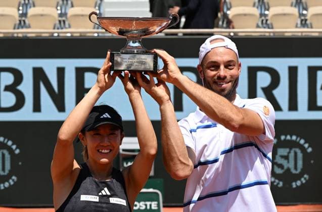 2023 Roland Garros Mixed Final Winner Miyu Kato JAP , Tim Puetz GER