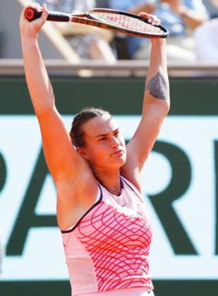 Mandatory Credit: Photo by Javier Garcia Shutterstock (13949272ab) Aryna Sabalenka reacts French Open Tennis, Day 12, Roland Garros, Paris, France - 08 June 2023 French Open Tennis, Day 12, Roland Garros, Paris, France - 08 June 2023  Copyright: xJavierxGarcia Shutterstockx 13949272ab