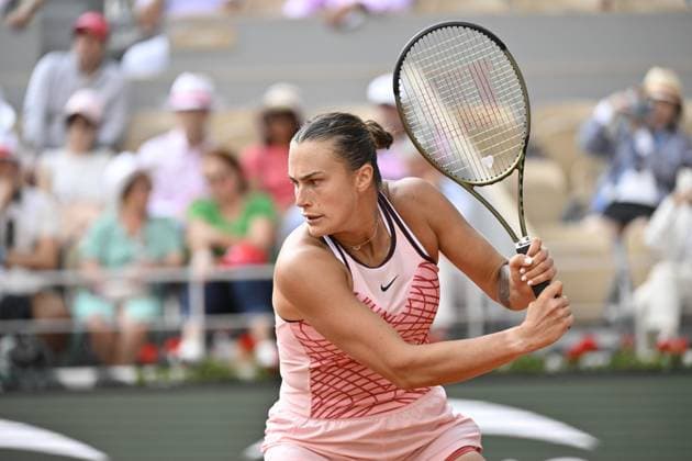 Tennis : Roland Garros 2023 - France - Aryna Sabalenka - Bielorussie Tennis : Roland Garros 2023 - France - 08 06 23 ChrysleneCaillaud Panoramic 
