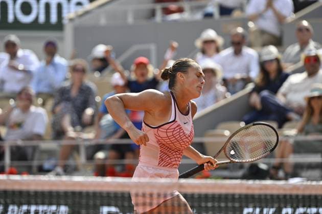 Tennis : Roland Garros 2023 - France - Aryna Sabalenka - Bielorussie Tennis : Roland Garros 2023 - France - 08 06 23 ChrysleneCaillaud Panoramic 
