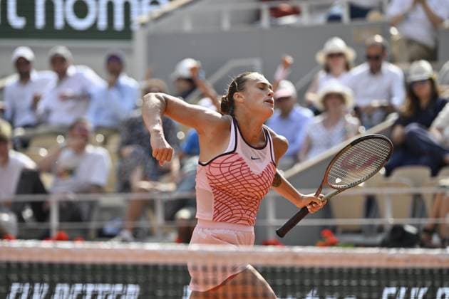 Tennis : Roland Garros 2023 - France - Aryna Sabalenka - Bielorussie Tennis : Roland Garros 2023 - France - 08 06 23 ChrysleneCaillaud Panoramic 