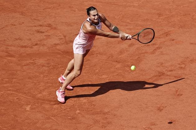 Aryna Sabalenka, BLR, during semi finals of 2023 French Open at Roland Garros, Paris, 08 06 2023