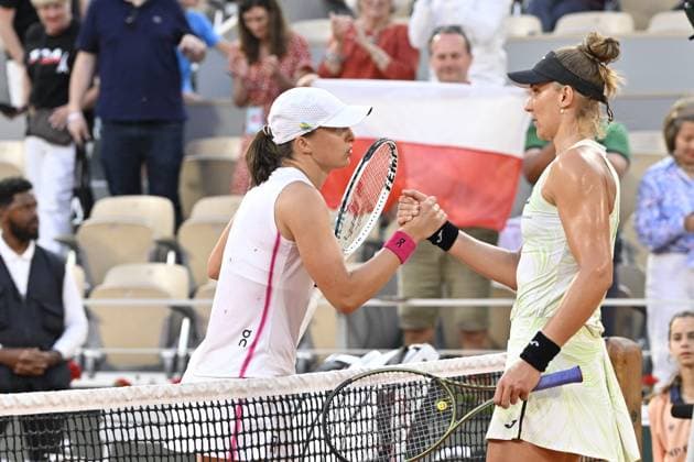 Tennis : Roland Garros 2023 - France - Iga Swiatek - Pologne se qualifie pour la finale dames Tennis : Roland Garros 2023 - France - 08 06 23 ChrysleneCaillaud Panoramic 