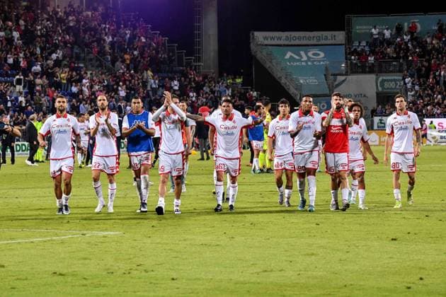 Team SSC Bari during Final - Cagliari vs Bari, Italian soccer Serie B match in Cagliari, Italy, June 08 2023  Copyright: xLuigixCanu LiveMediax xipa-agencx xLivexMediax 0 IPA_IPA38504929