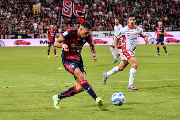 Gabriele Zappa of Cagliari Calcio during Final - Cagliari vs Bari, Italian soccer Serie B match in Cagliari, Italy, June 08 2023  Copyright: xLuigixCanu LiveMediax xipa-agencx xLivexMediax 0 IPA_IPA38505265