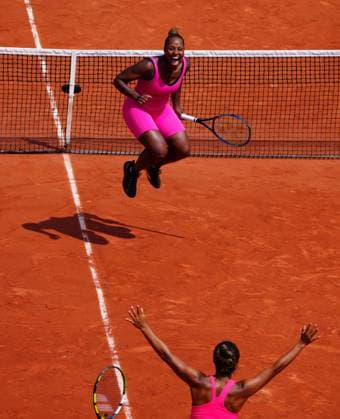Mandatory Credit: Photo by Javier Garcia Shutterstock (13949278n) Taylor Townsend and Leylah Fernandez celebrates reaching the Ladies Doubles Final French Open Tennis, Day 13, Roland Garros, Paris, France - 09 June 2023 French Open Tennis, Day 13, Roland Garros, Paris, France - 09 June 2023  Copyright: xJavierxGarcia Shutterstockx 13949278n
