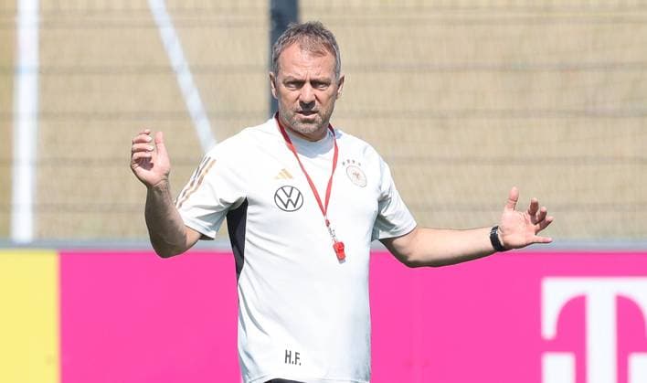 Hansi Flick, national coach, training DFB national team, 9 6 2023, Frankfurt, DFB Campus, training DFB national team, 8 6 2023, Frankfurt, DFB Campus, Frankfurt Copyright: xEibner-Pressefoto JoergxNiebergax EP_EER