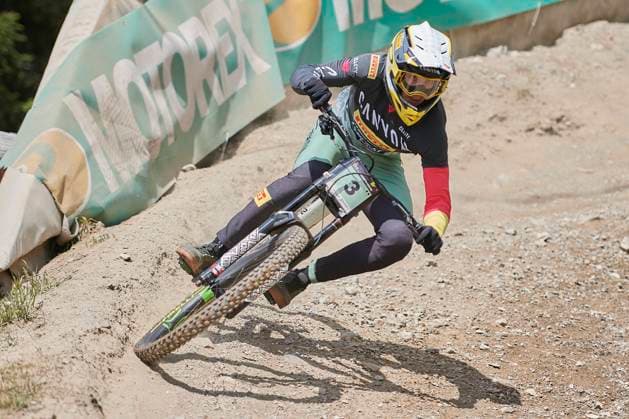 2023 UCI Mountain Bike World Series Downhill World Cup Junior Men, Lenzerheide, Switzerland Lenzerheide, Switzerland 9 June 2023 KIEFER Henri GER during the Junior Men Downhill Final at the 2023 UCI Mountain Bike World Series in Lenzerheide, Switzerland