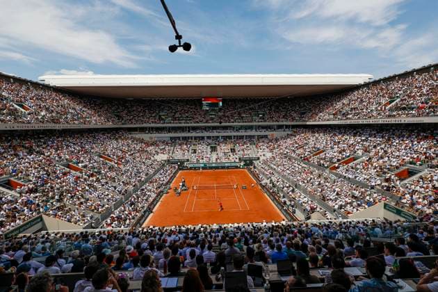 French Open Feature, Court Philippe Chatrier top view, Semifinals, Mens Singles, Carlos Alcaraz ESP vs Novak Djokovic SRB Copyright: xJuergenxHasenkopfx